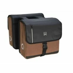 Sacoche Double Willex Double Canvas/Bisonyl Business 40 Litres -Kalkhoff Vélos Boutique sacoche willex marron noir 700x700 1